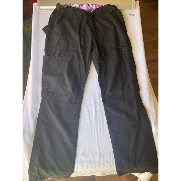 Green Town Women’s Cargo Khaki Pants size XS, Black, 29” Inseam Adjustable Waist - Picture 7 of 10